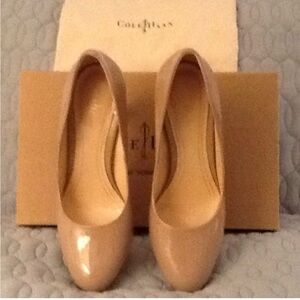 Cole Haan Nude Leather Round-Toe Nike Air Pumps kitten heels